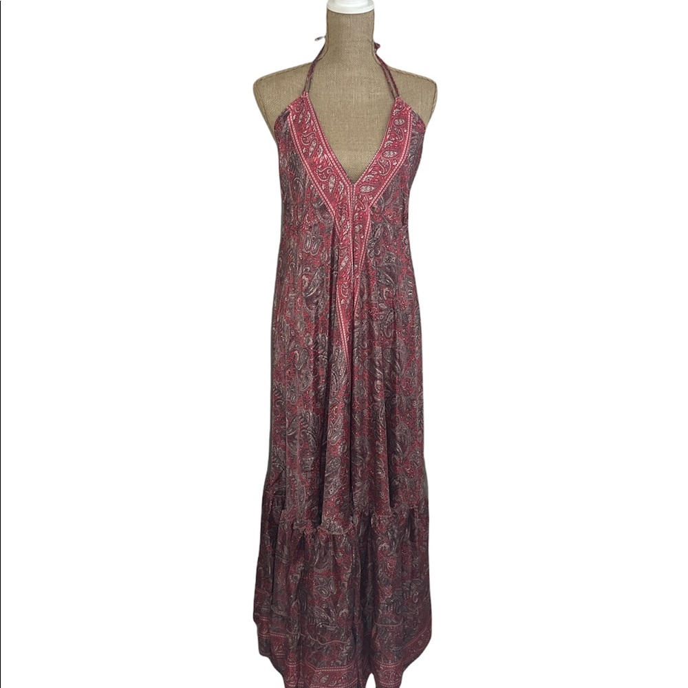 Indian Silk Crepe Halter Neck Dress